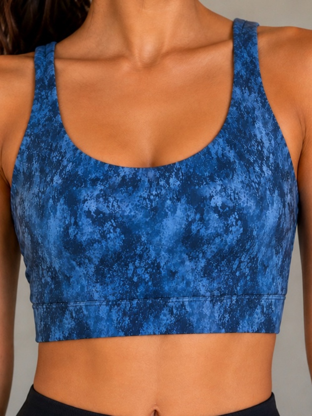 Tone It Up Blue Marble Cross Back Sports Bra Small